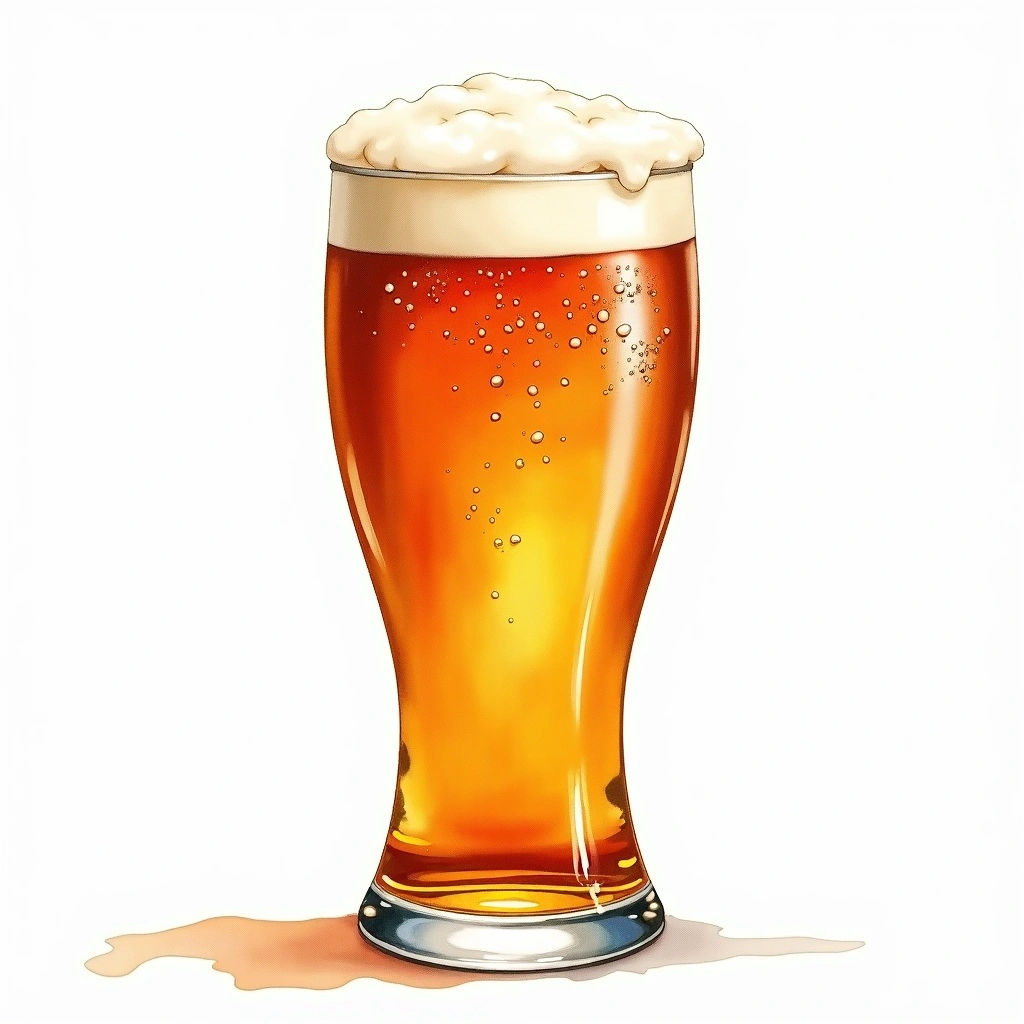 American Amber Ale beer style — watercolor illustration