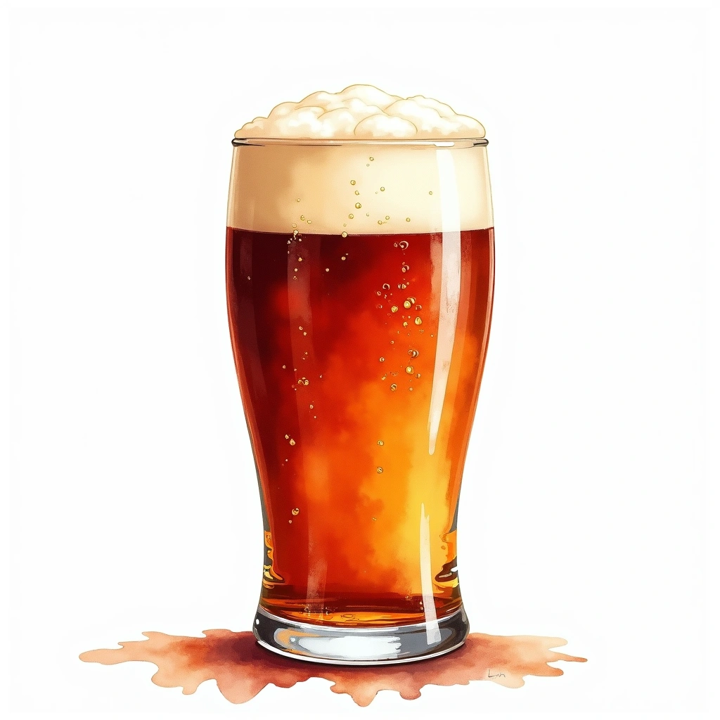 American Barleywine beer style — watercolor illustration