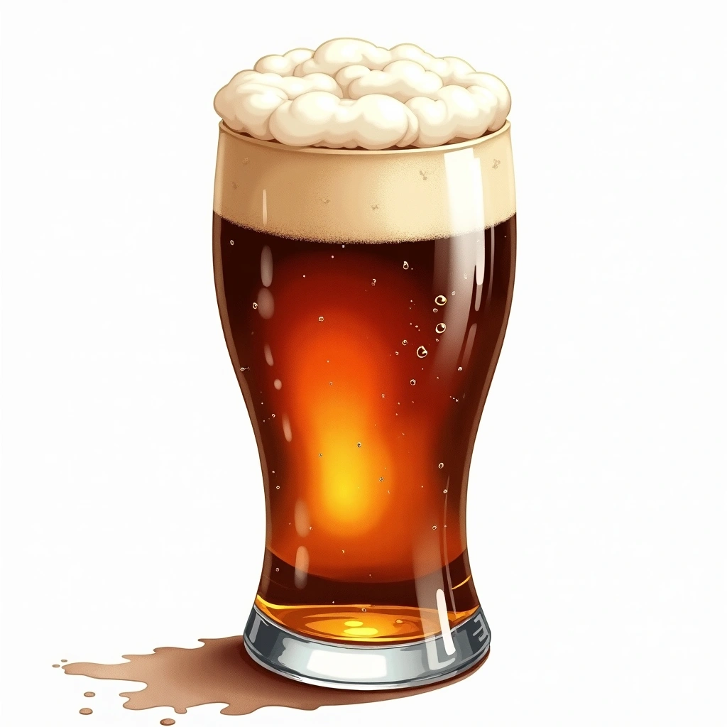 American Brown Ale beer style — watercolor illustration