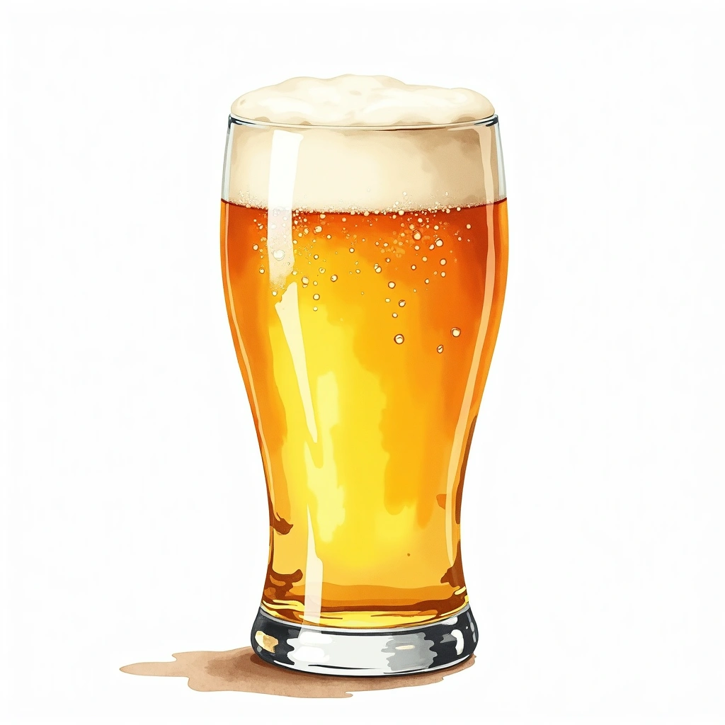 American Lager beer style — watercolor illustration