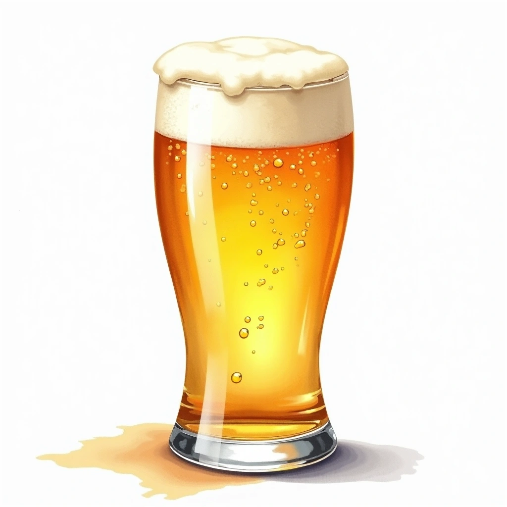 American Light Lager beer style — watercolor illustration