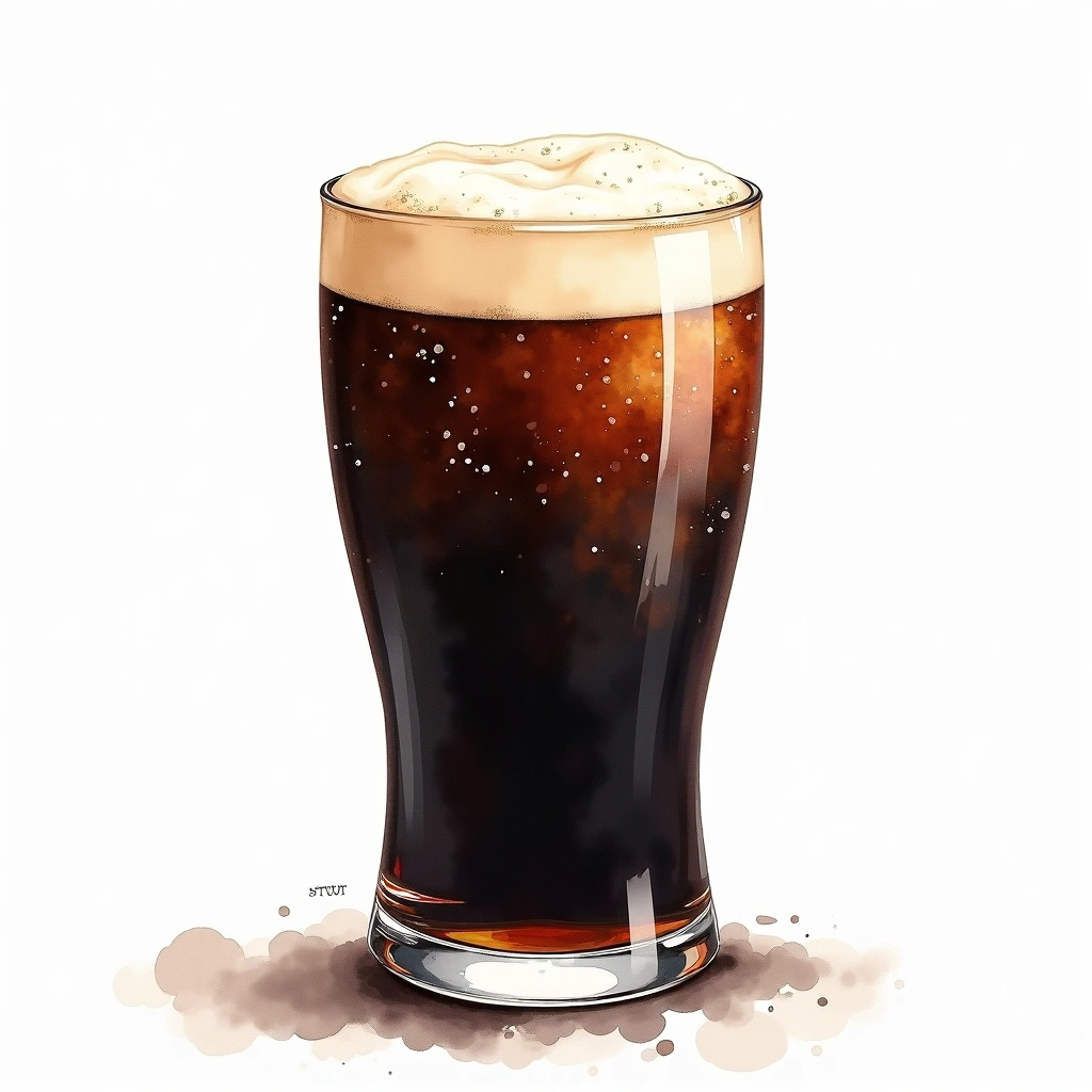 American Stout beer style — watercolor illustration