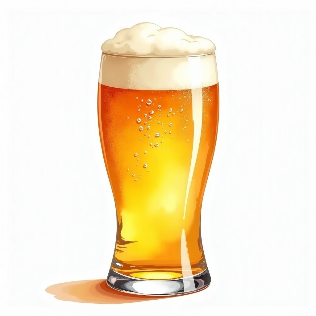 American Wheat Beer beer style — watercolor illustration