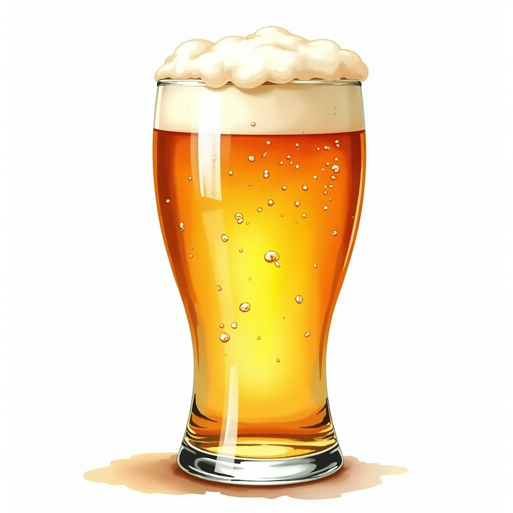 Belgian Blond Ale beer style — watercolor illustration