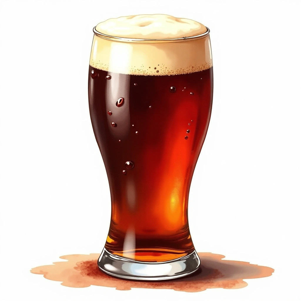 Belgian Dark Strong Ale beer style — watercolor illustration