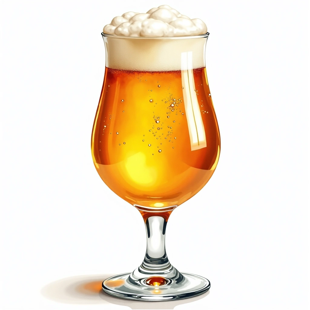 Belgian Tripel beer style — watercolor illustration