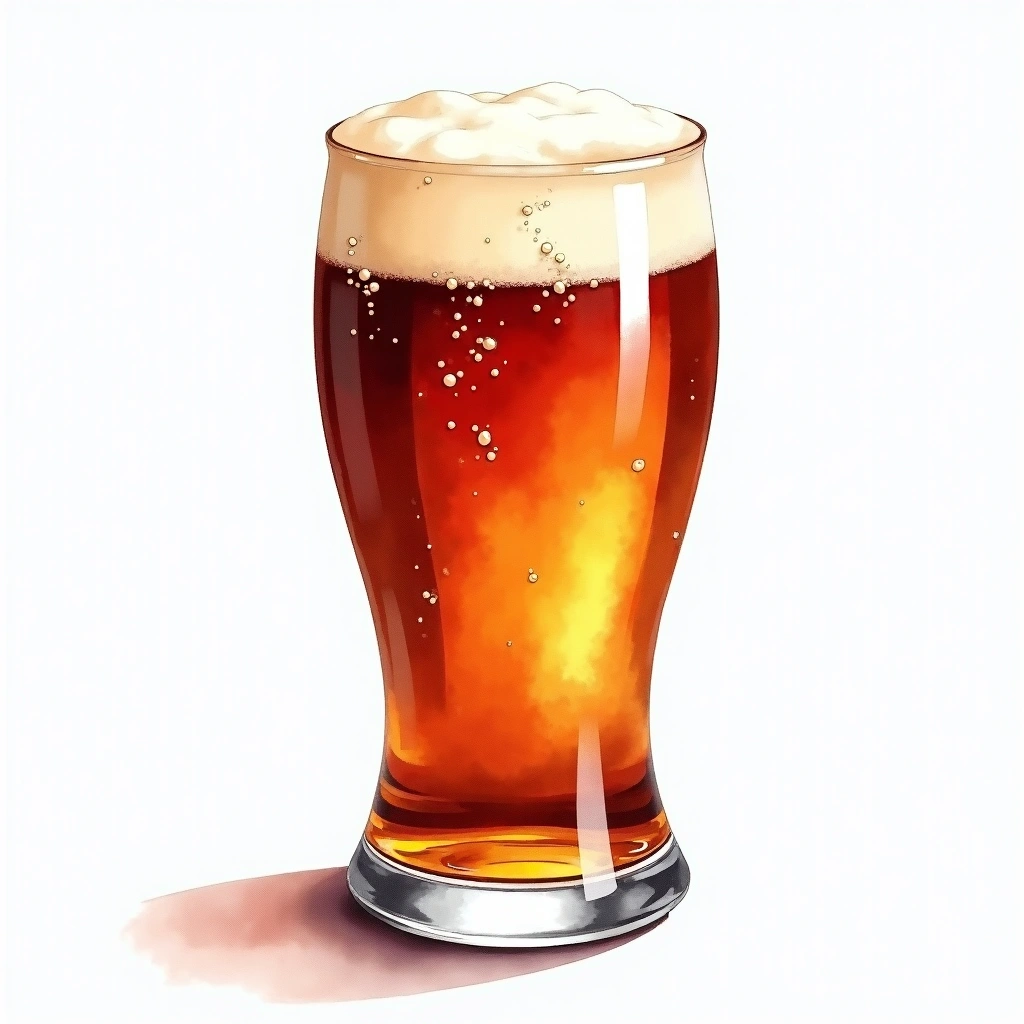 British Strong Ale beer style — watercolor illustration
