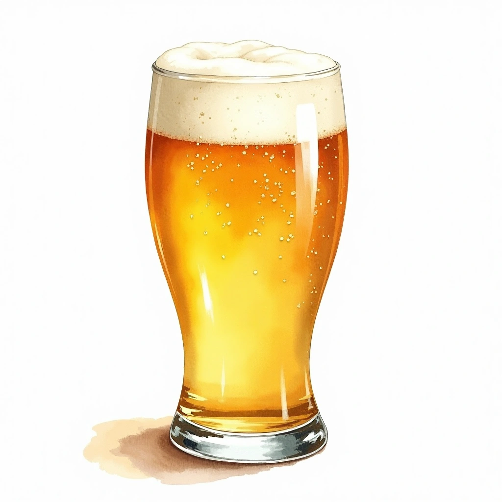 Brut IPA beer style — watercolor illustration