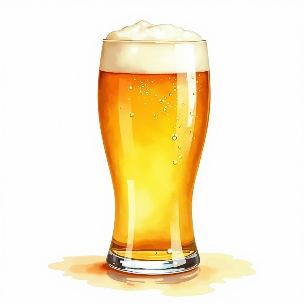 Lager beer category — watercolor illustration