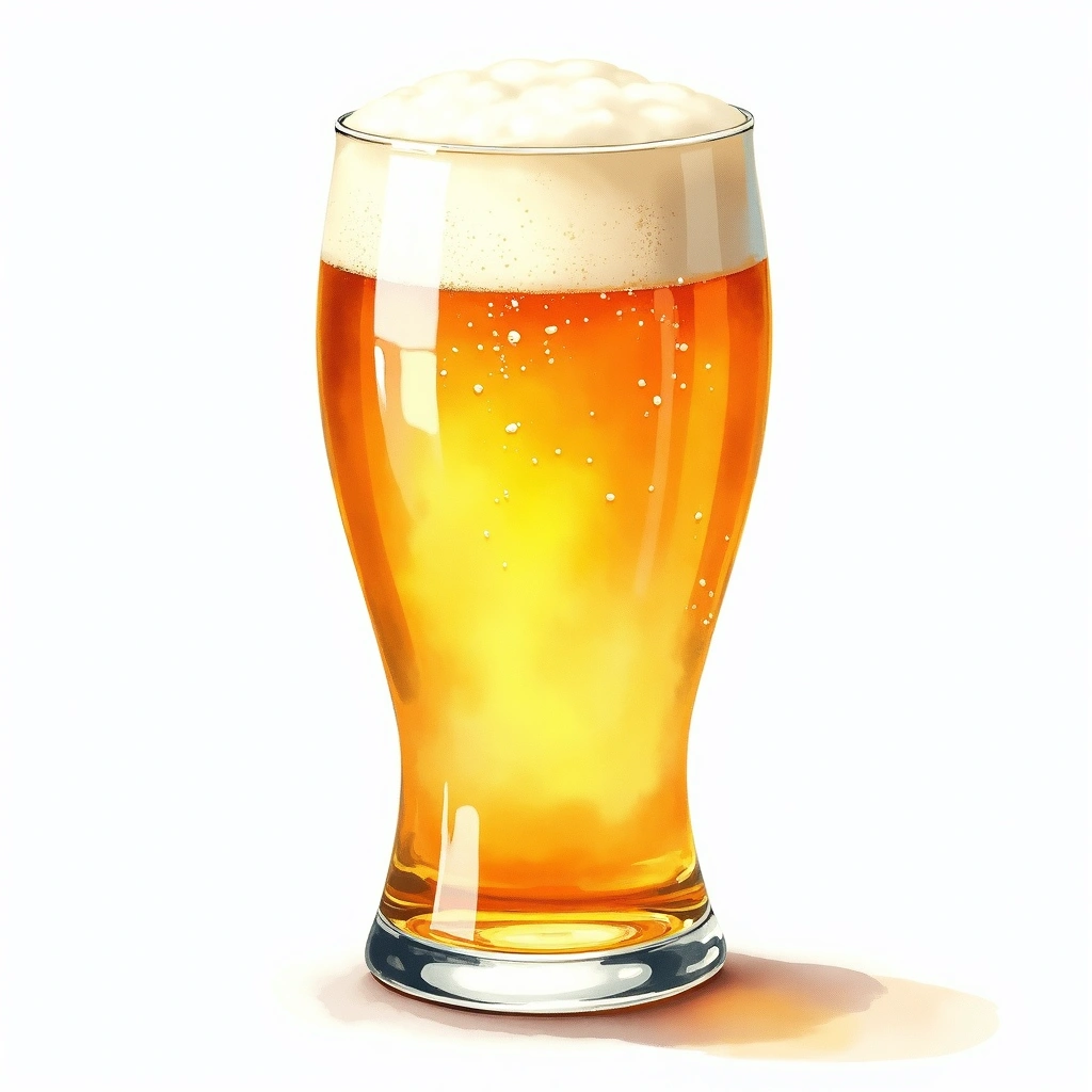 Cold IPA beer style — watercolor illustration