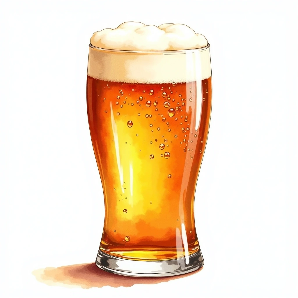 Czech Amber Lager beer style — watercolor illustration
