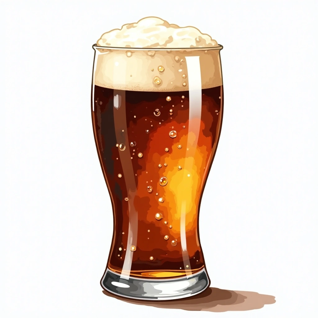 Czech Dark Lager beer style — watercolor illustration