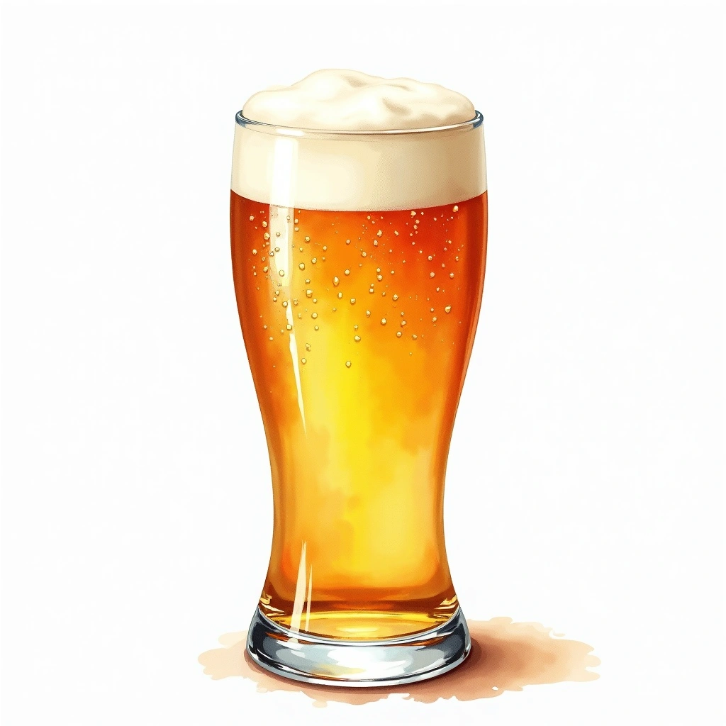 Czech Pale Lager beer style — watercolor illustration