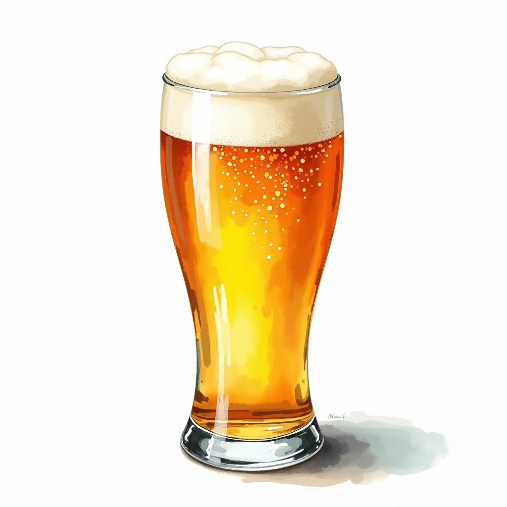 Czech Premium Pale Lager beer style — watercolor illustration