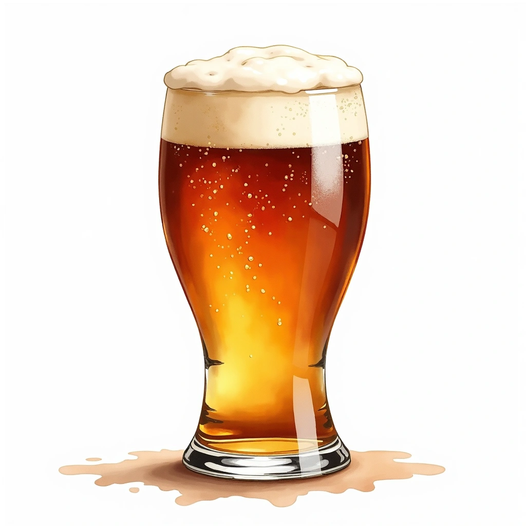 Doppelbock beer style — watercolor illustration