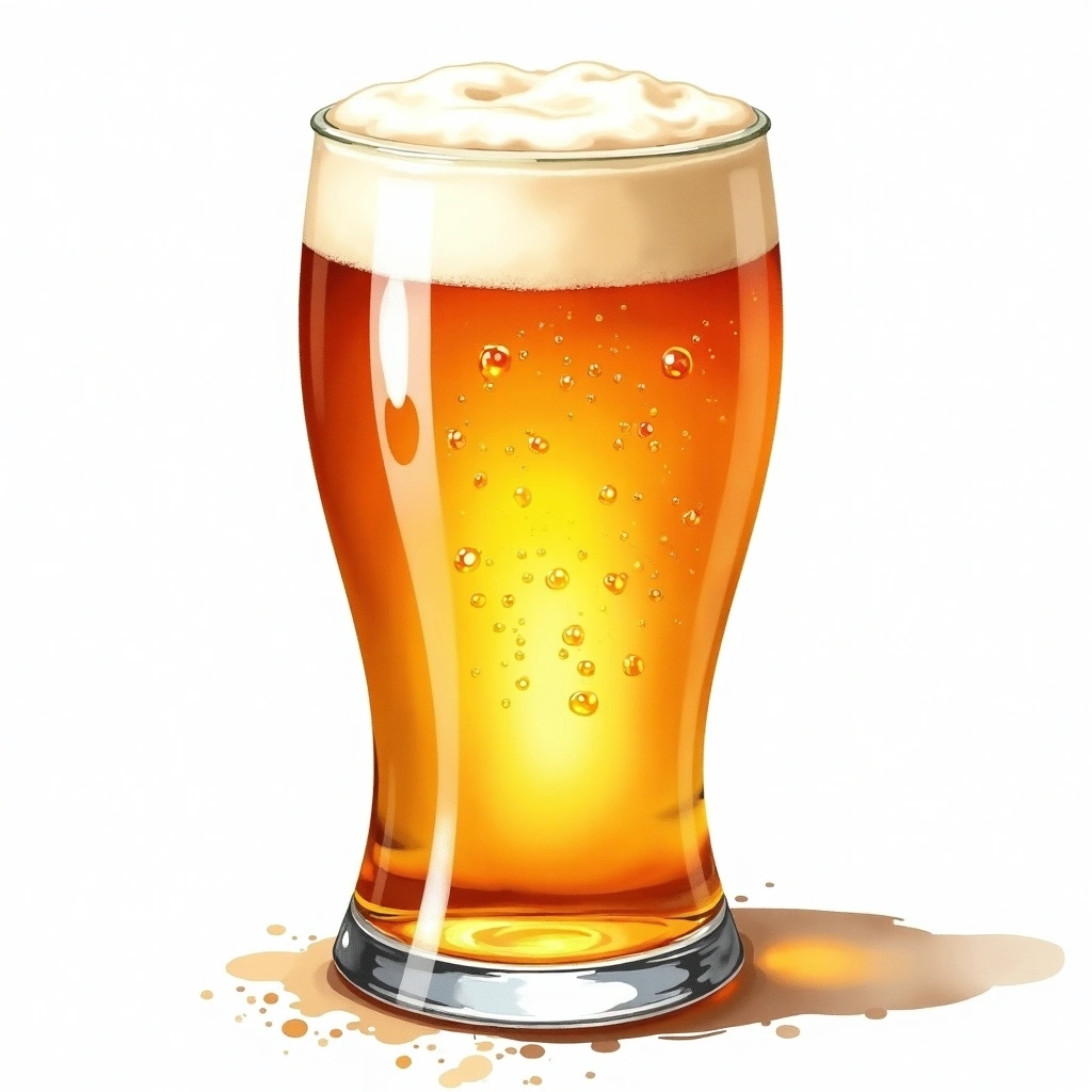 Double IPA beer style — watercolor illustration