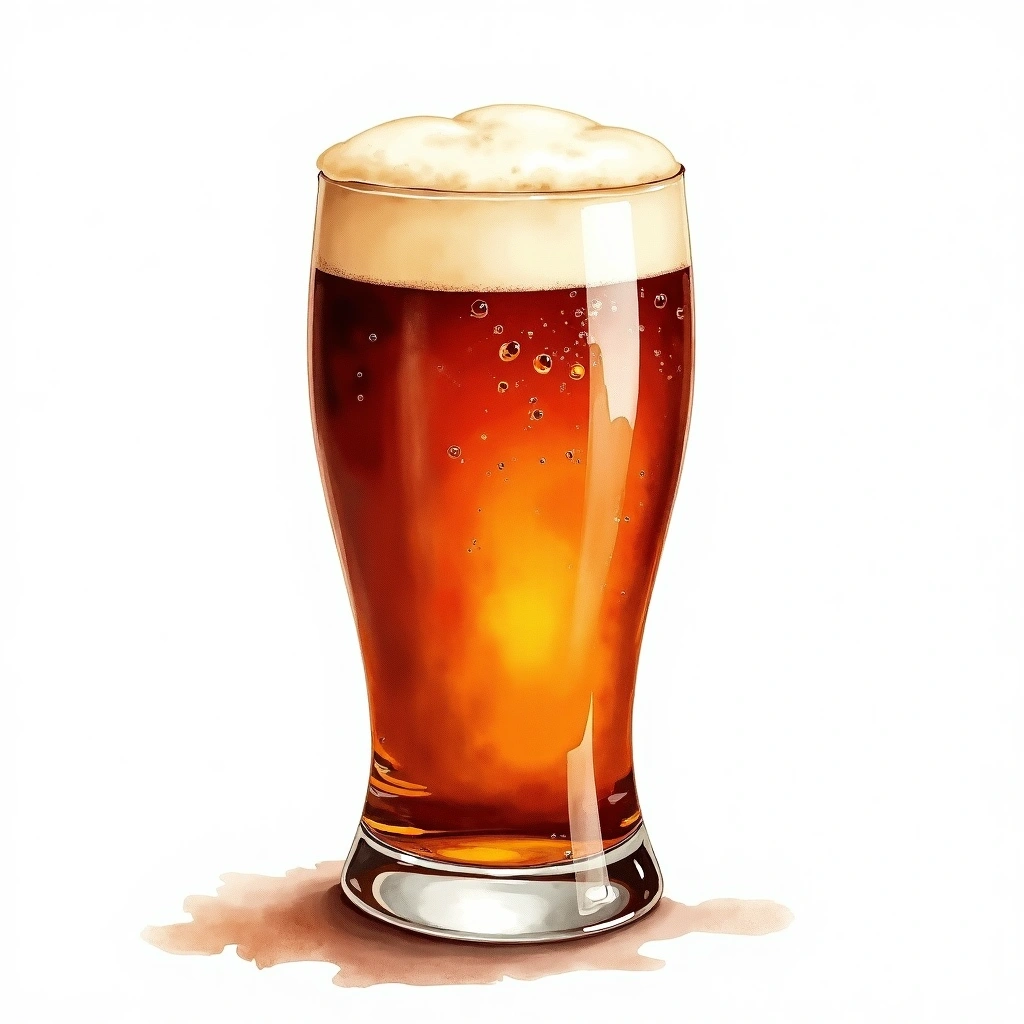 Dunkles Bock beer style — watercolor illustration