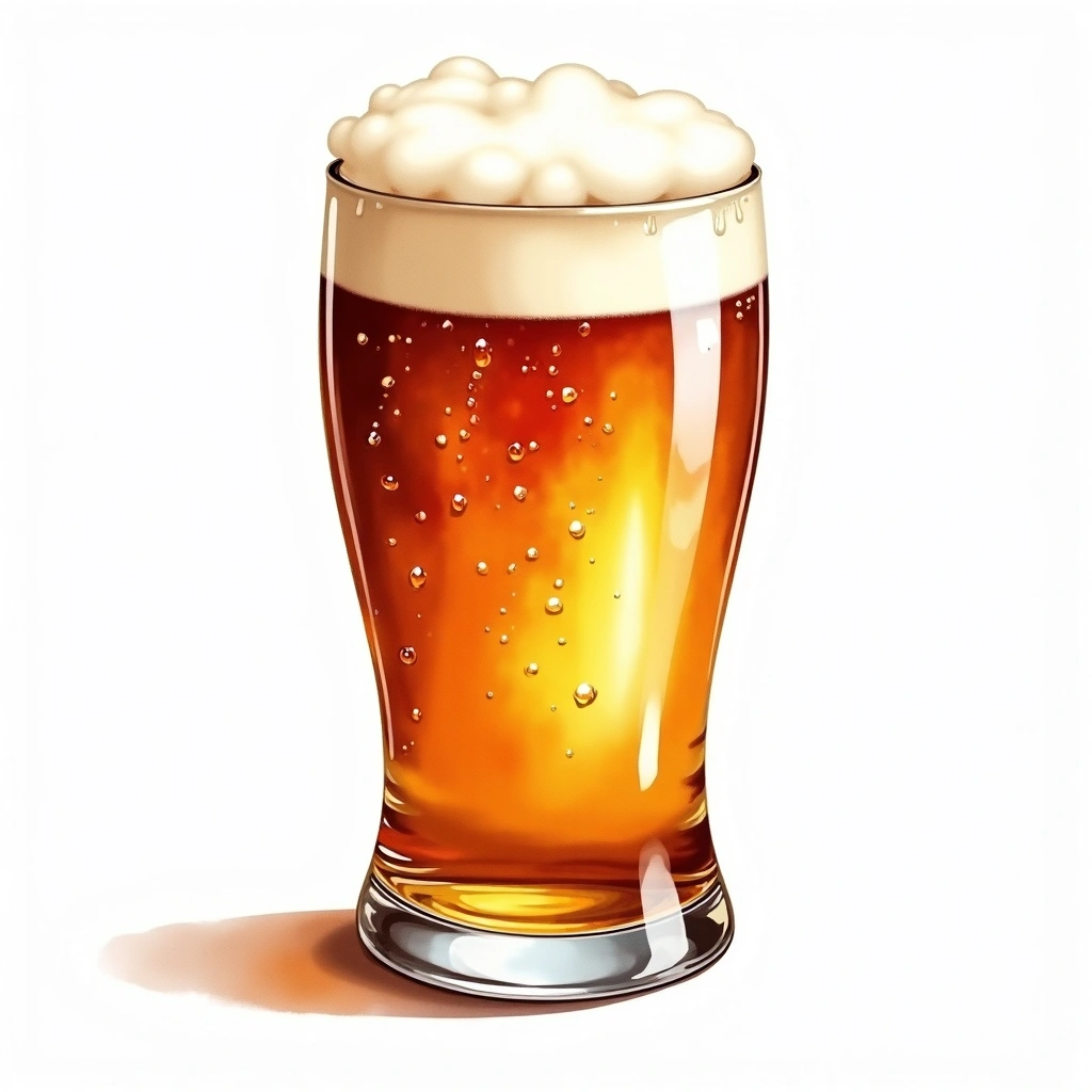 Dunkles Weissbier beer style — watercolor illustration