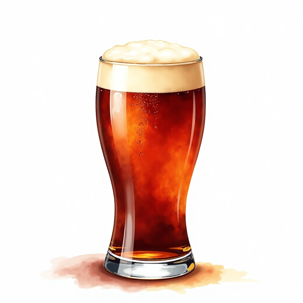 English Barleywine beer style — watercolor illustration