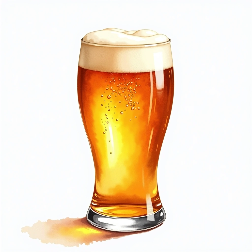 English Bitter beer style — watercolor illustration