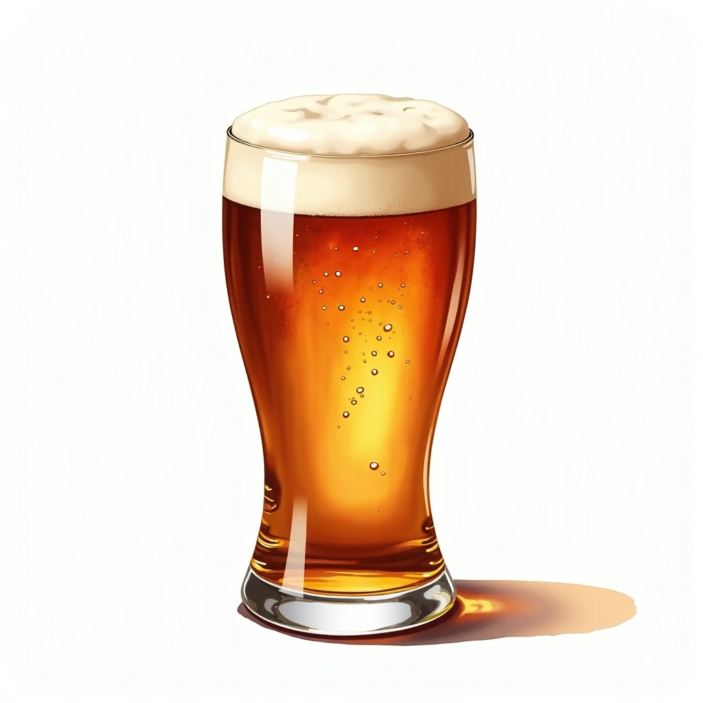 English Brown Ale beer style — watercolor illustration