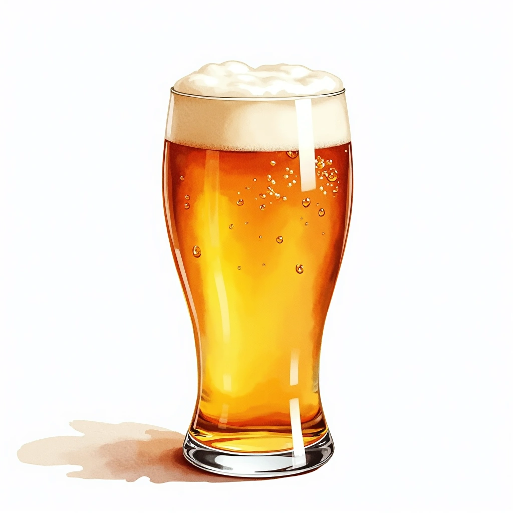 English IPA beer style — watercolor illustration