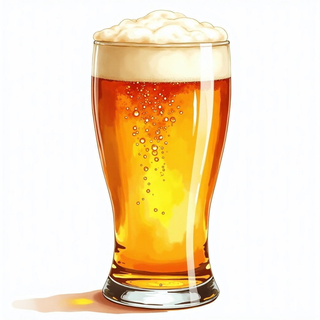 Festbier beer style — watercolor illustration