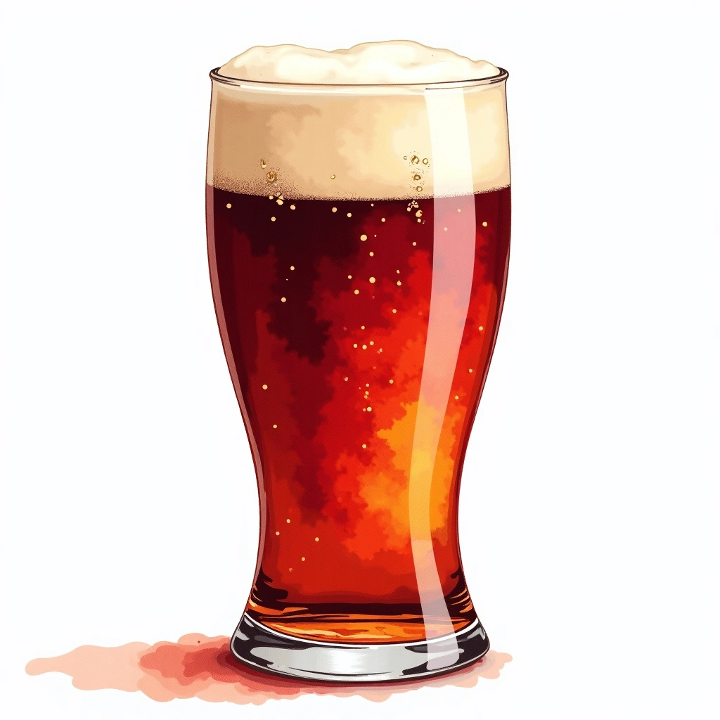 Flanders Red Ale beer style — watercolor illustration