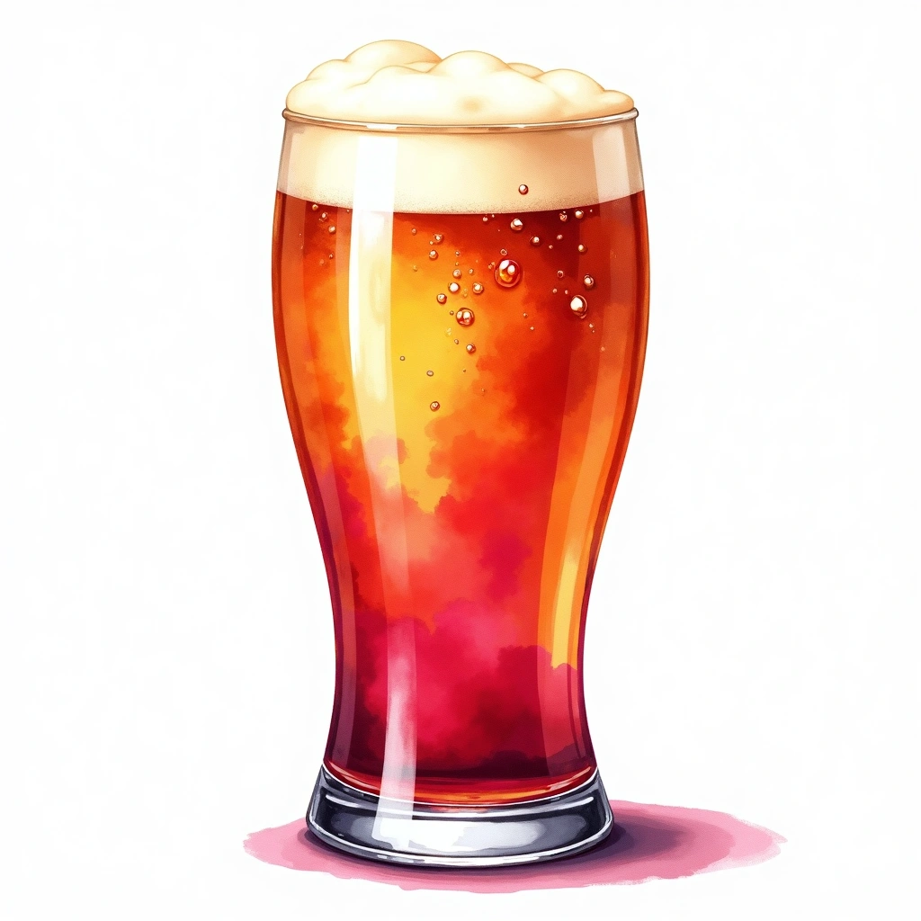 Fruit Lambic beer style — watercolor illustration