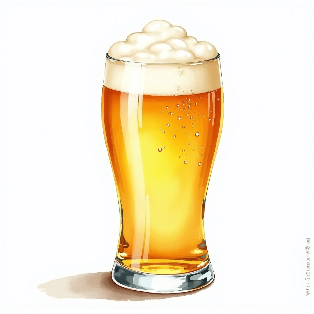 German Leichtbier beer style — watercolor illustration
