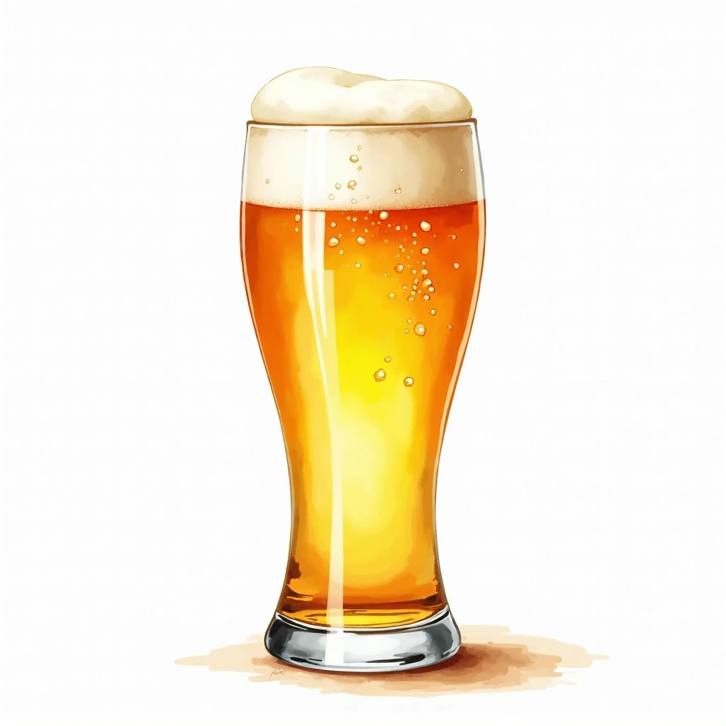 German Pils beer style — watercolor illustration