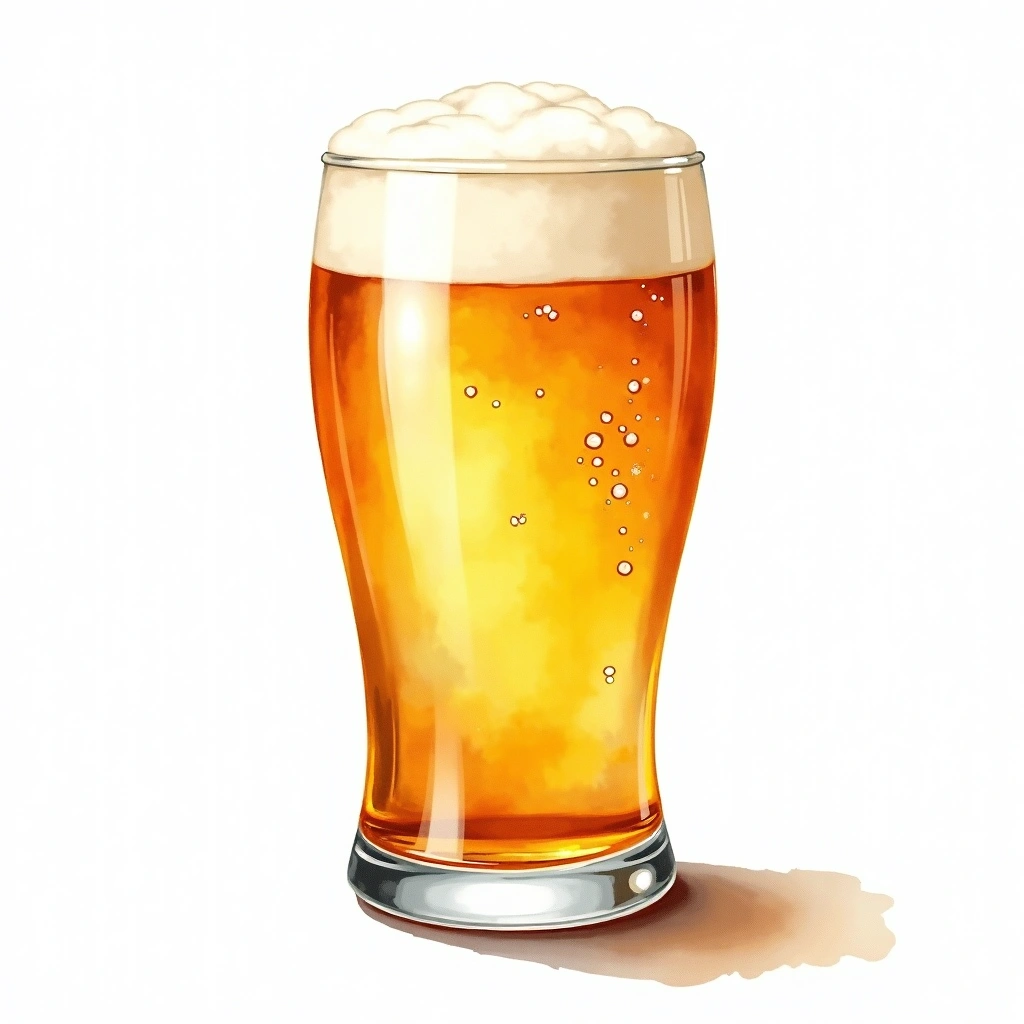 Hazy Pale Ale beer style — watercolor illustration