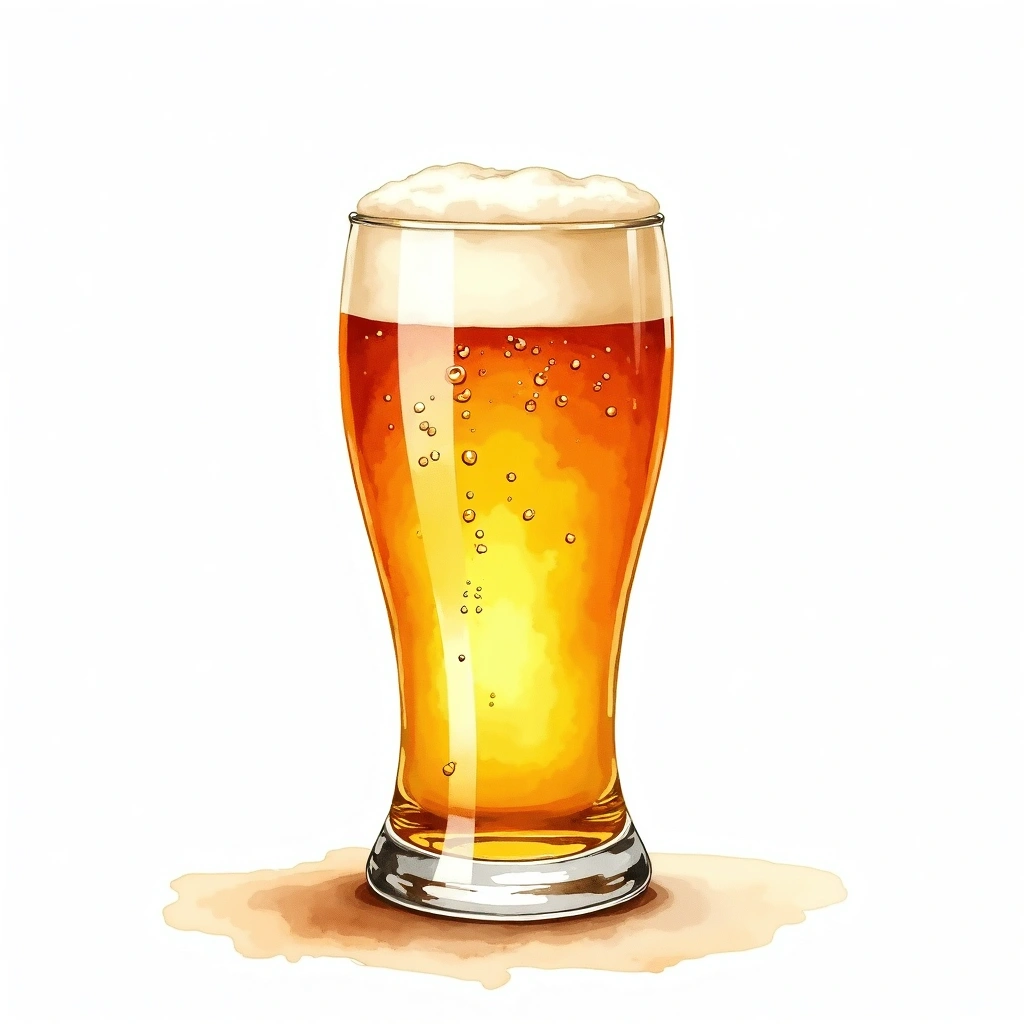 Helles Bock beer style — watercolor illustration
