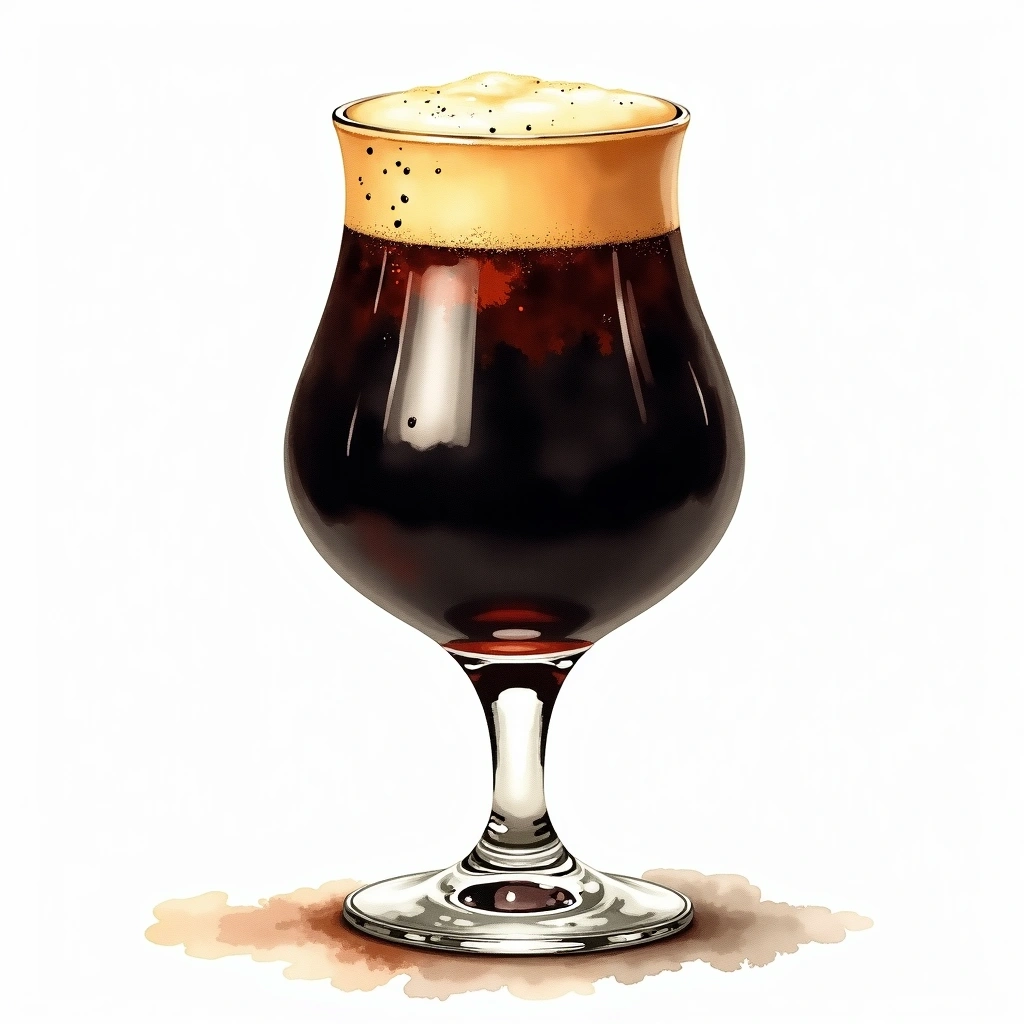 Imperial Stout beer style — watercolor illustration