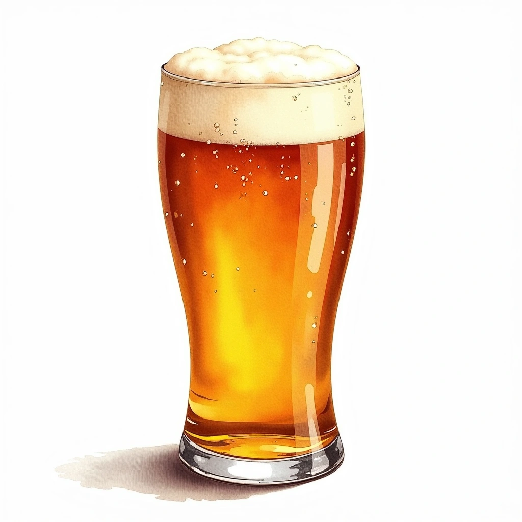 International Amber Lager beer style — watercolor illustration