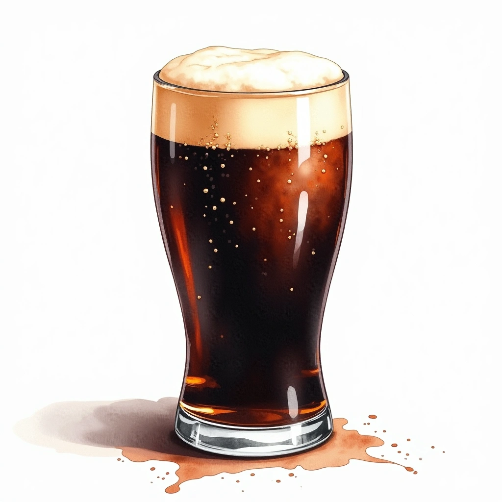 Irish Extra Stout beer style — watercolor illustration