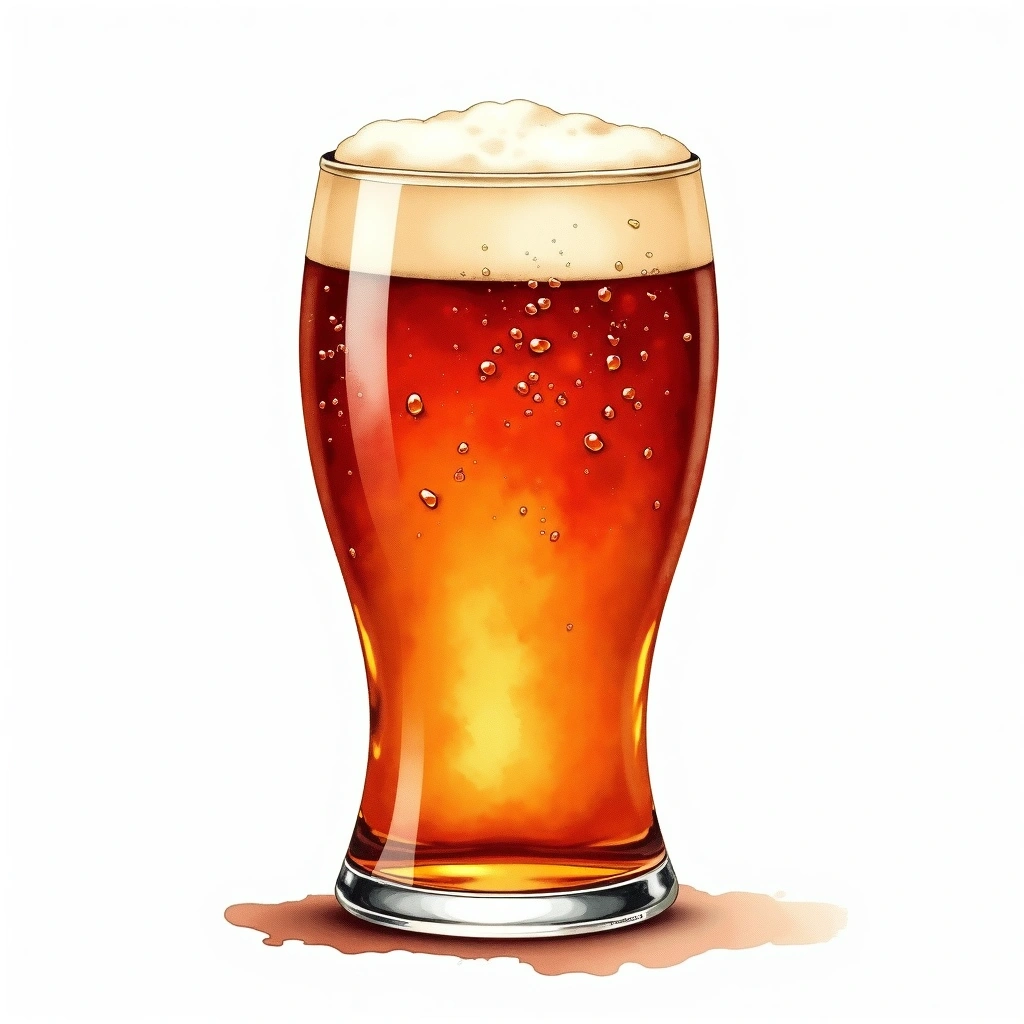 Irish Red Ale beer style — watercolor illustration