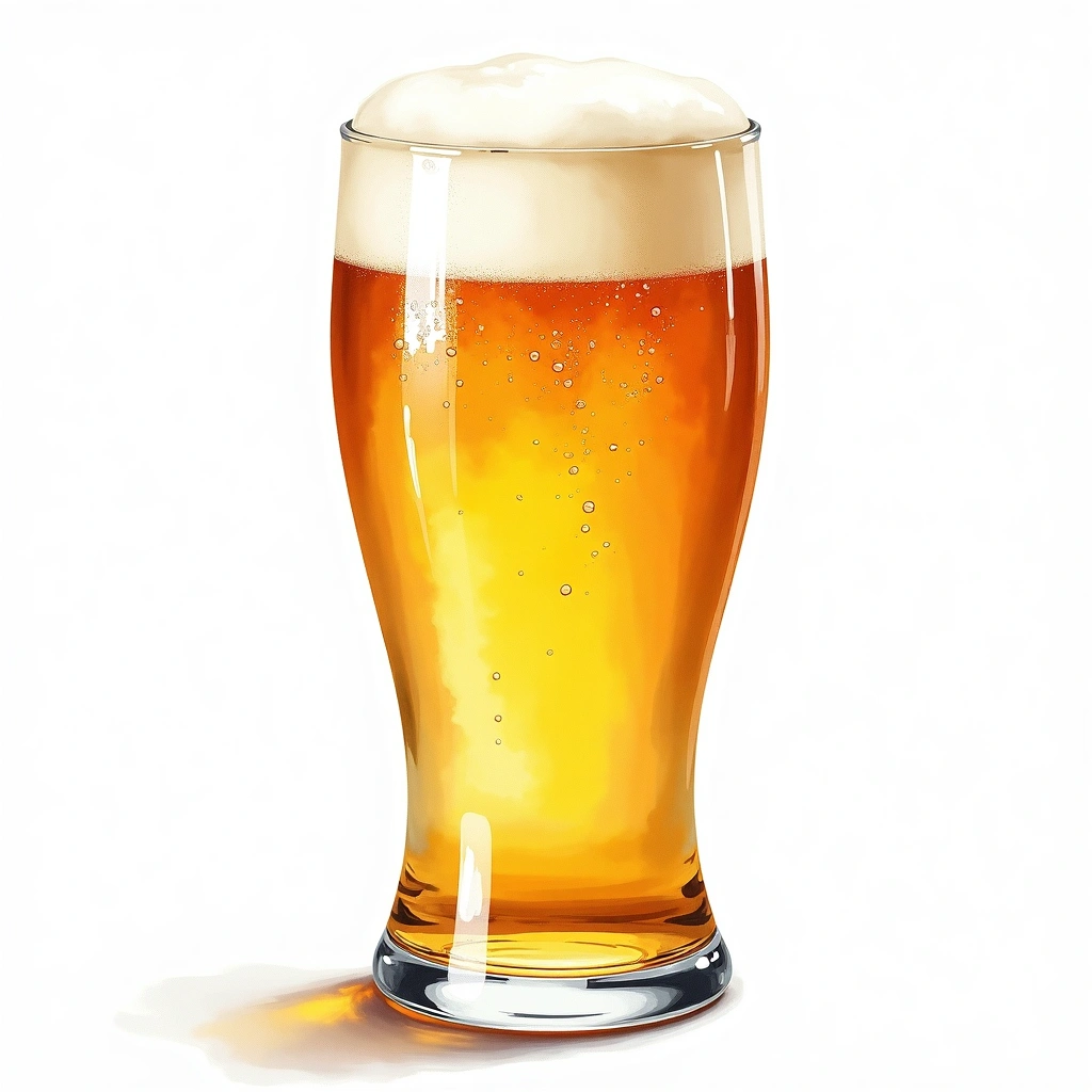 Kölsch beer style — watercolor illustration