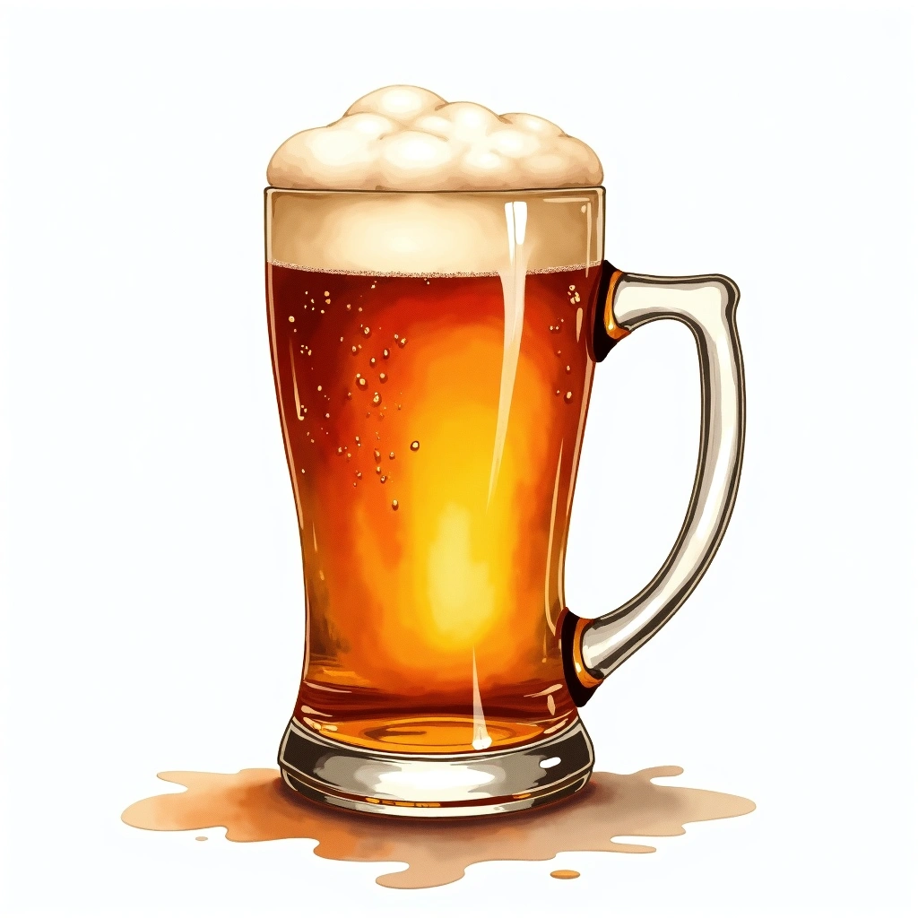 Märzen beer style — watercolor illustration