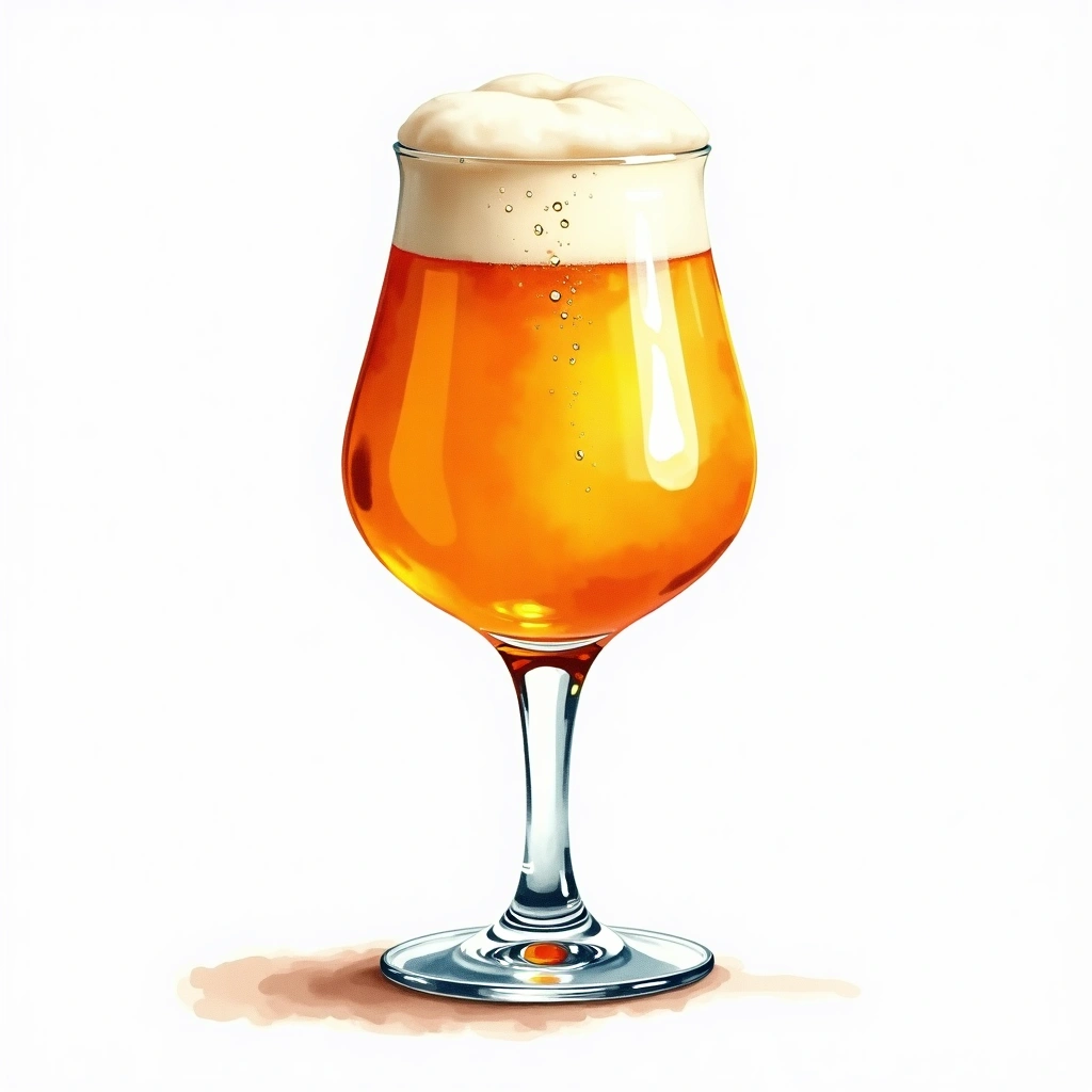 New England IPA beer style — watercolor illustration