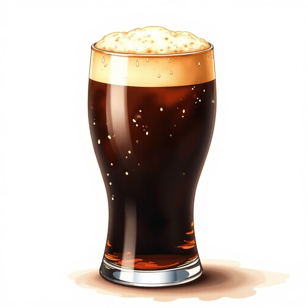 Oatmeal Stout beer style — watercolor illustration