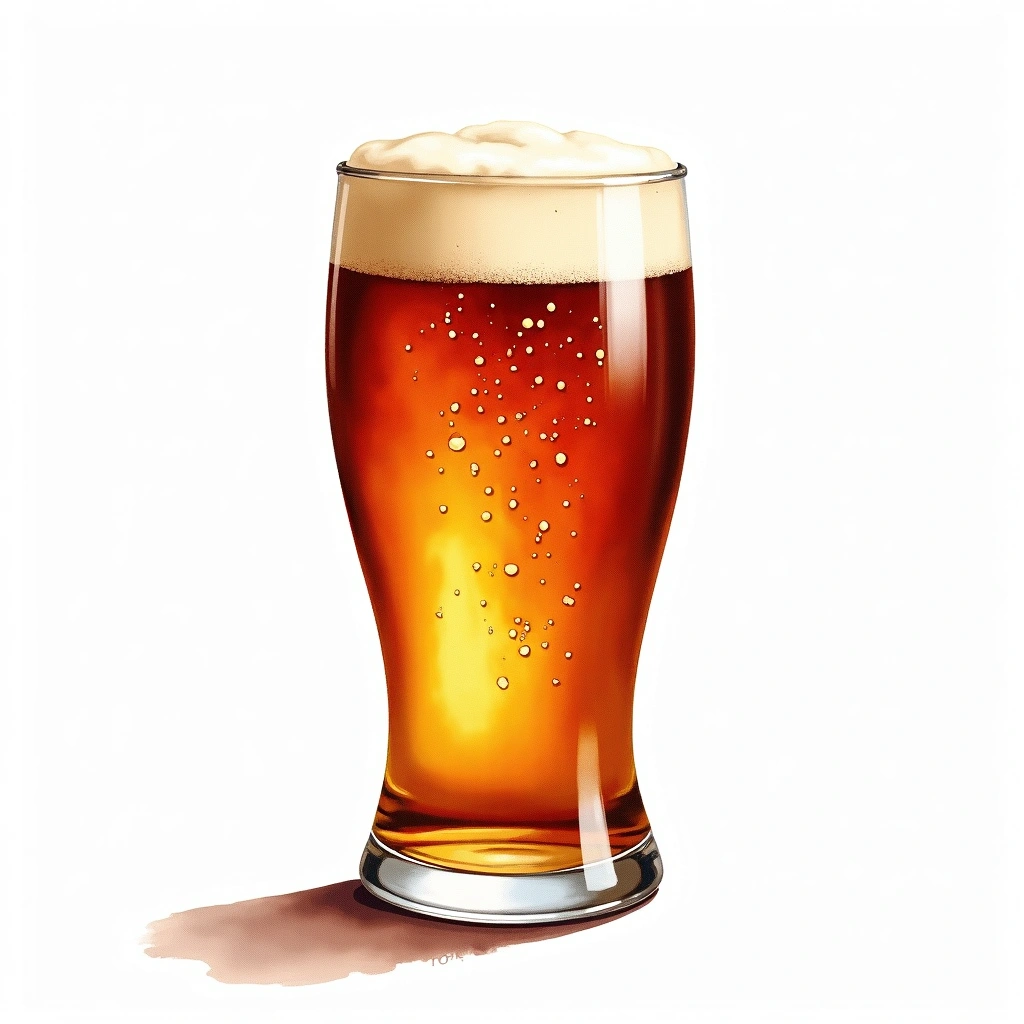 Old Ale beer style — watercolor illustration