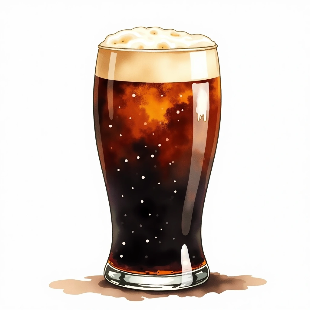 Pastry Stout beer style — watercolor illustration
