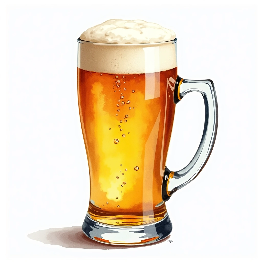 Historical Beer: Piwo Grodziskie beer style — watercolor illustration