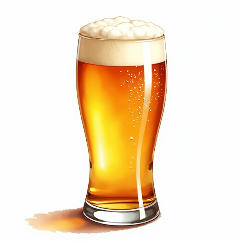 Historical Beer: Pre-Prohibition Lager beer style — watercolor illustration