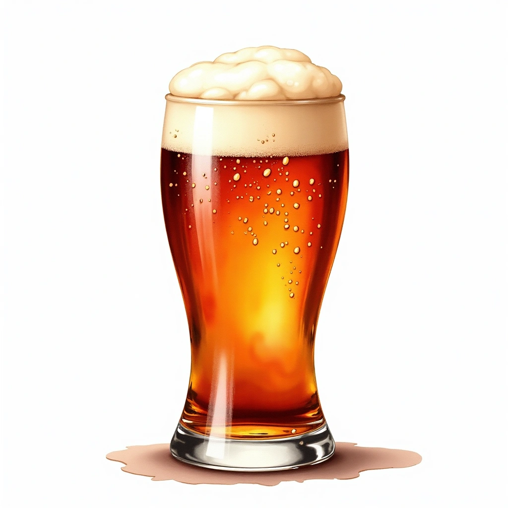 Historical Beer: Roggenbier beer style — watercolor illustration