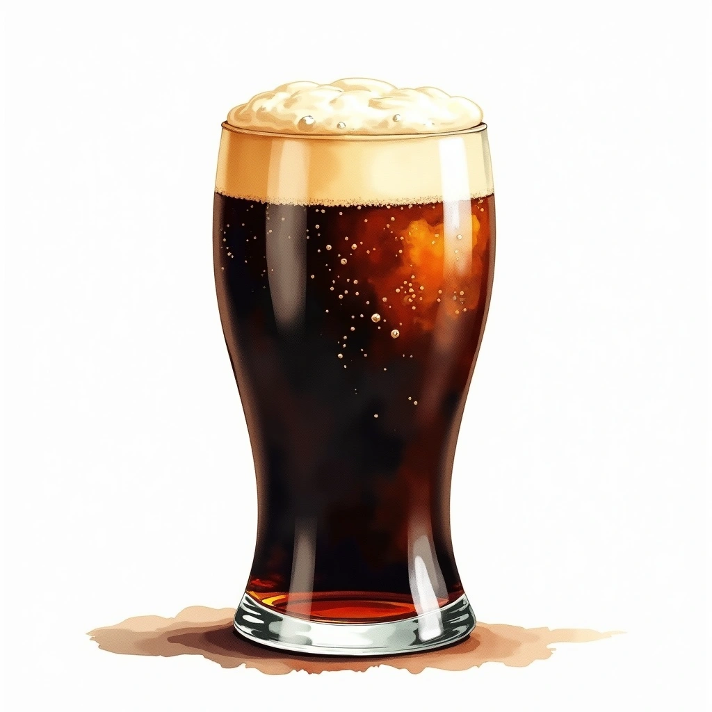 Sweet Stout beer style — watercolor illustration
