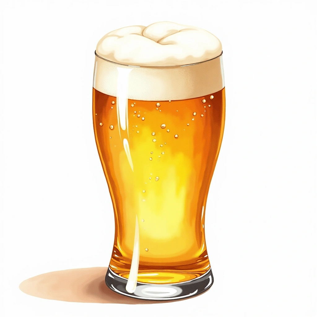 Trappist Single beer style — watercolor illustration