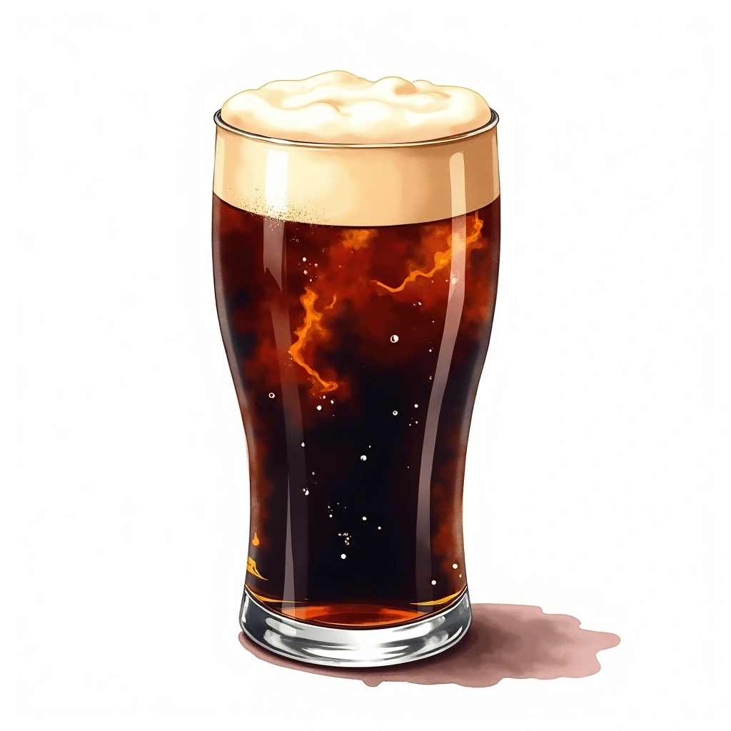 Tropical Stout beer style — watercolor illustration