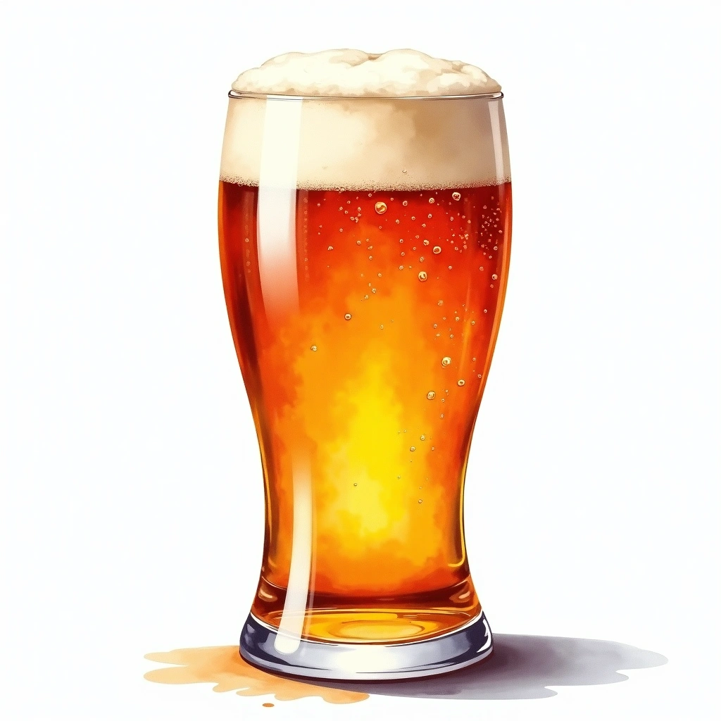 Vienna Lager beer style — watercolor illustration